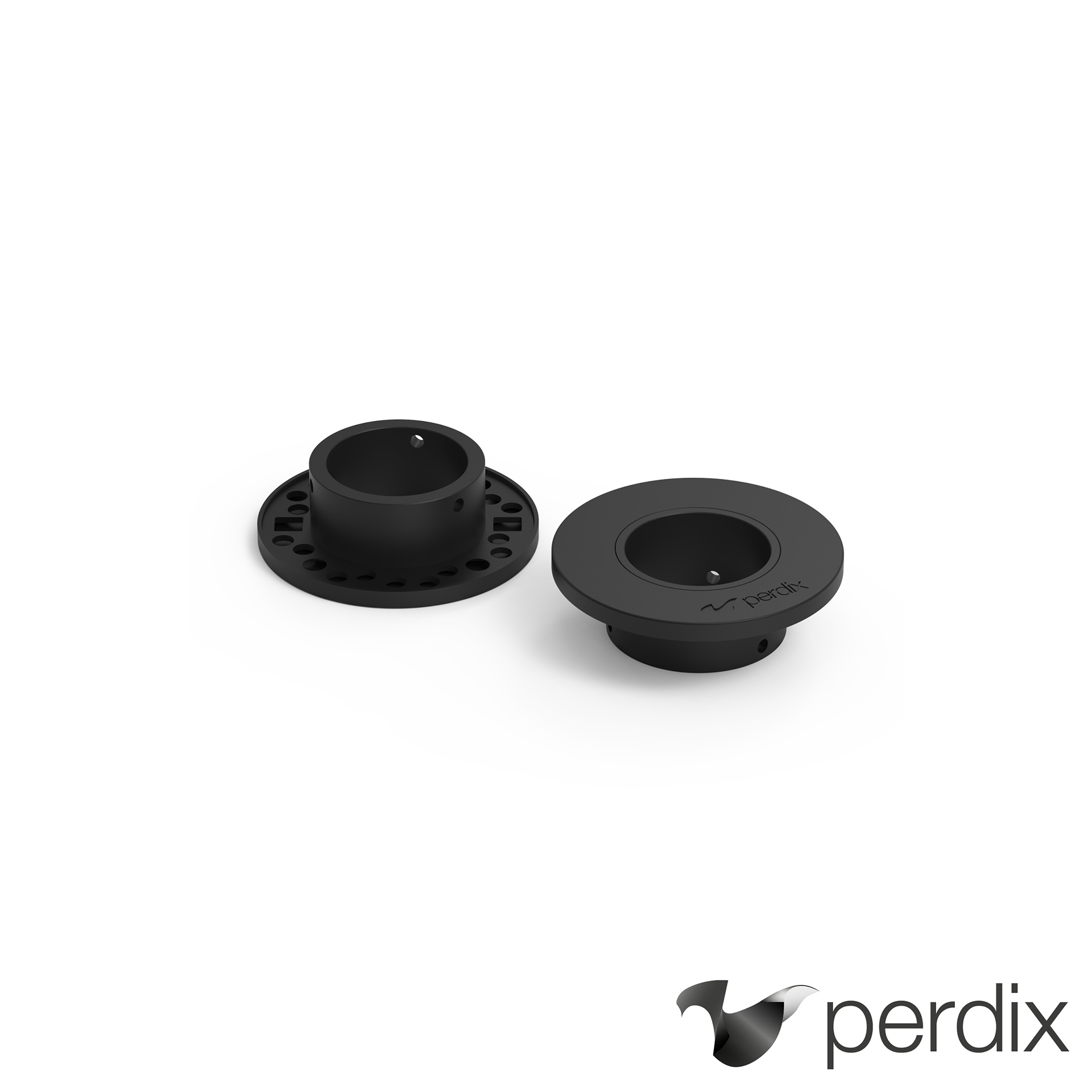 2-teilige Einbauhalterung mit Rand | aus Aluminium