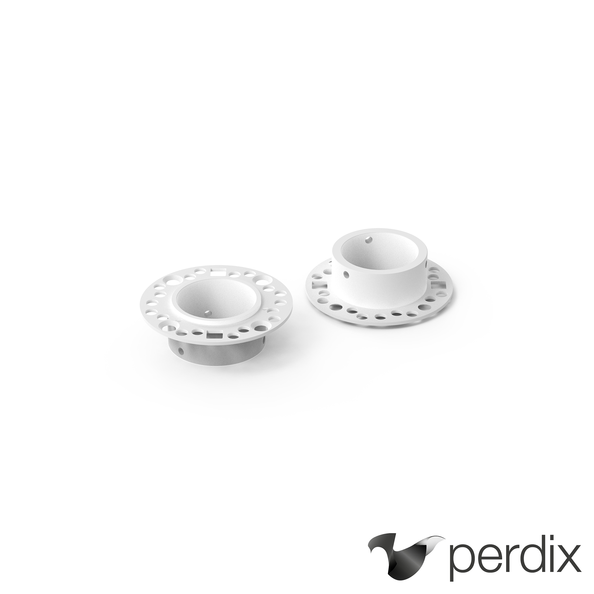 2-teilige Einbauhalterung ohne Rand | aus Aluminium